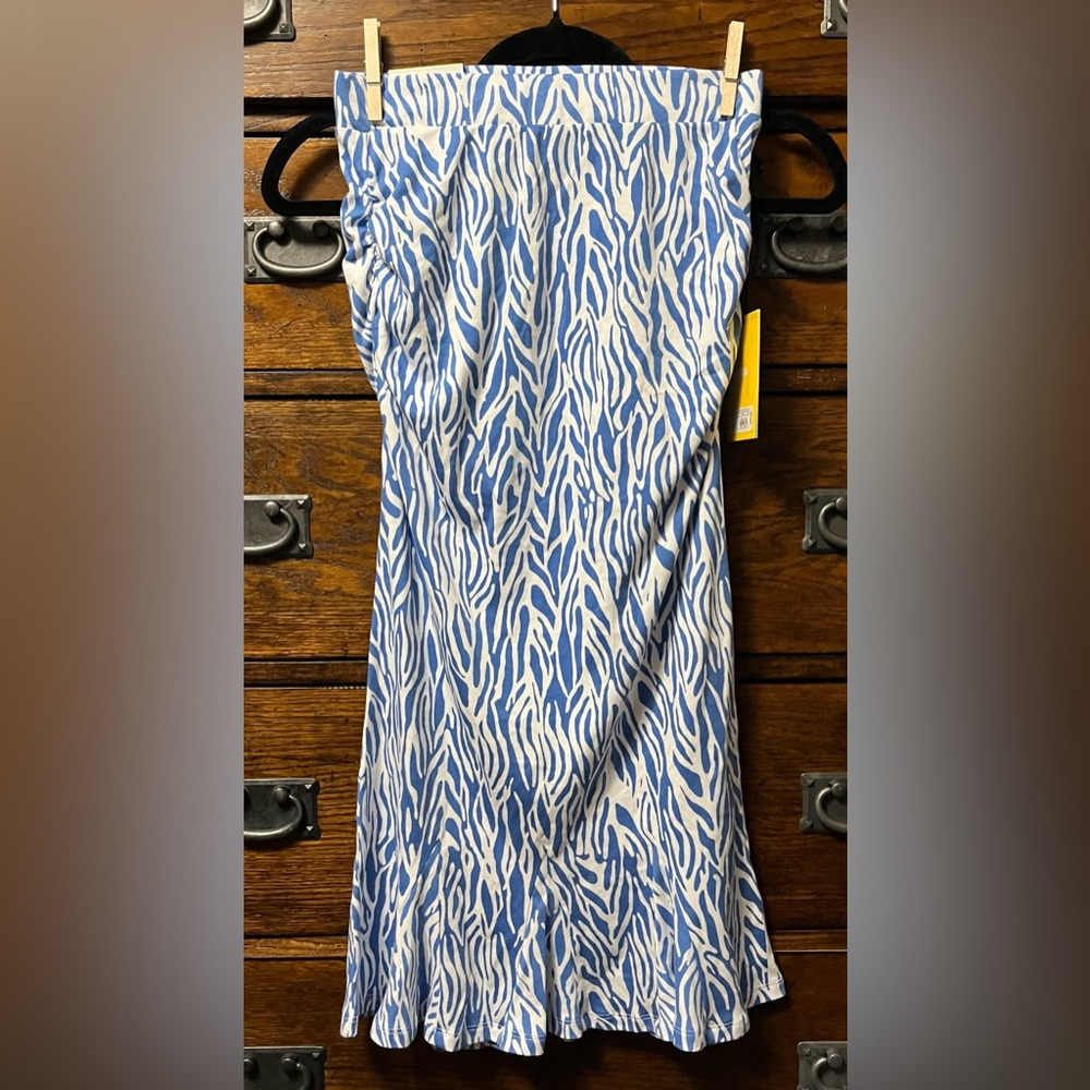 NWT! Diane Von Furstenberg A-line Sea Twig Blue Skirt - Picture 4 of 9